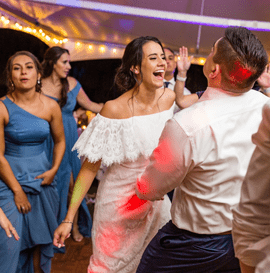 A group of people dancing on the dance floor